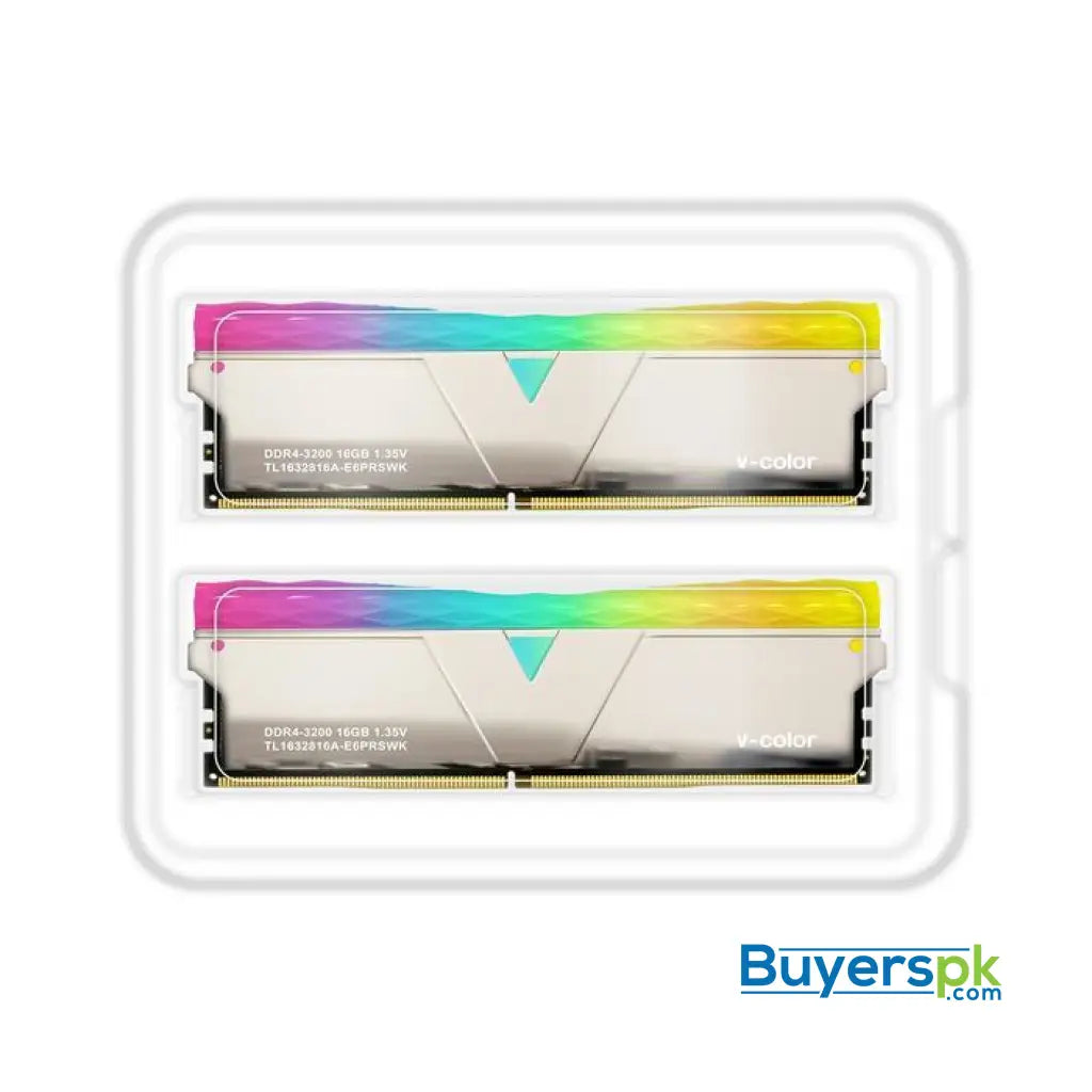 V-color Prism Pro Rgb 32gb (16gbx2) Ddr4 Dram 3200mhz Gaming Memory Ram - Silver - RAM Price in Pakistan V-color Prism Pro Rgb 32gb (16gbx2) Ddr4 Dram 3200mhz Gaming Memory Ram - Silver - RAM Price in Pakistan